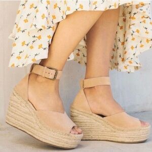 Soludos Women's Tan Espadrille Platform Wedges